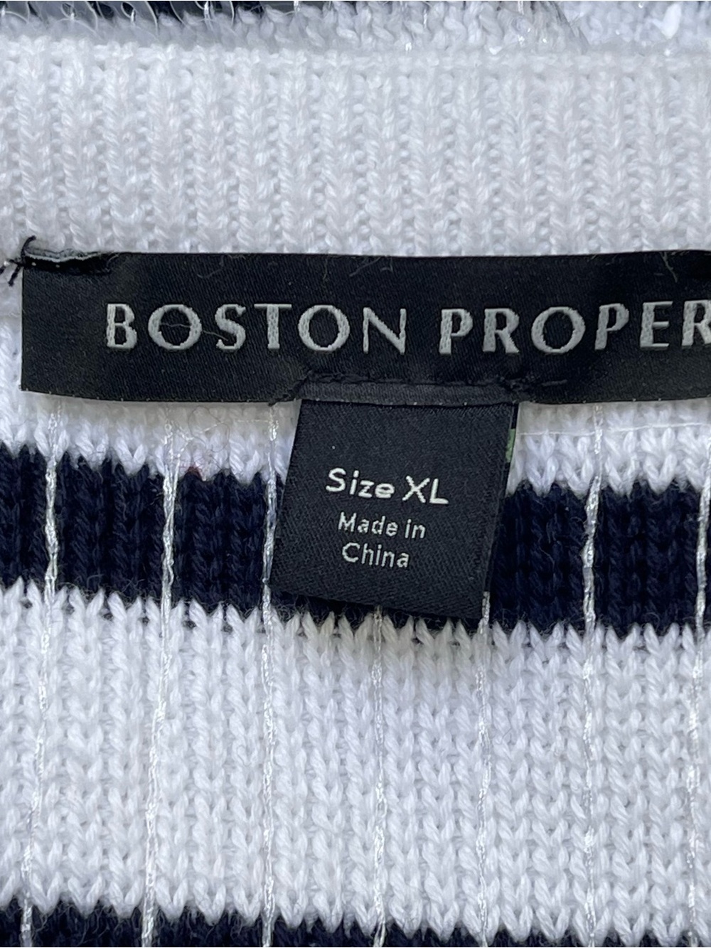 NWOT Boston Proper Navy & White Sequins Stripe Button Front Cardigan XL - Picture 10 of 16